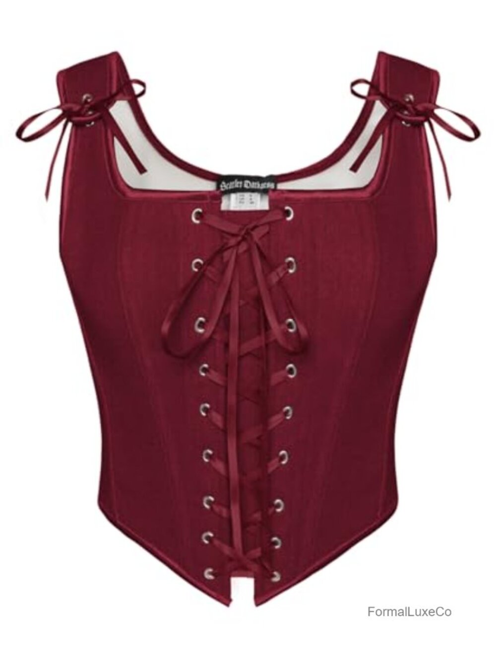 Renaissance Corset Top Lace Up Overbust Bustier with Zip